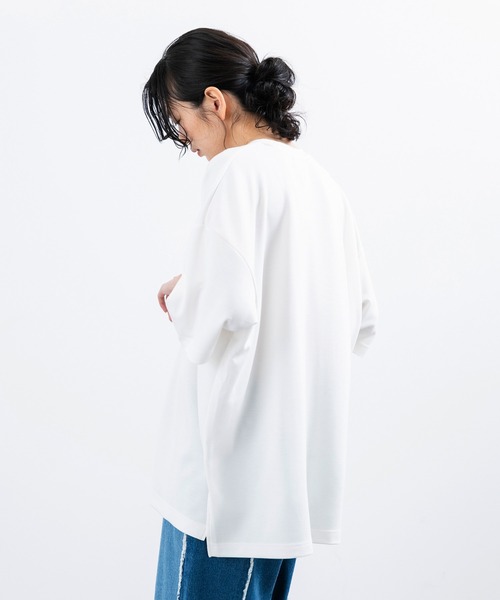 JUNRED（ジュンレッド）の「【 追加生産 】エアシルケットオーバーサイズプルオーバー（Tシャツ/カットソー・メンズ・ブラック/チャコールグレー/ホワイト/ライトグリーン・S/L/M）」の13枚目の写真