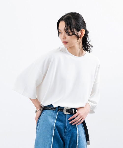 JUNRED（ジュンレッド）の「【 追加生産 】エアシルケットオーバーサイズプルオーバー（Tシャツ/カットソー・メンズ・ブラック/チャコールグレー/ホワイト/ライトグリーン・S/L/M）」の14枚目の写真