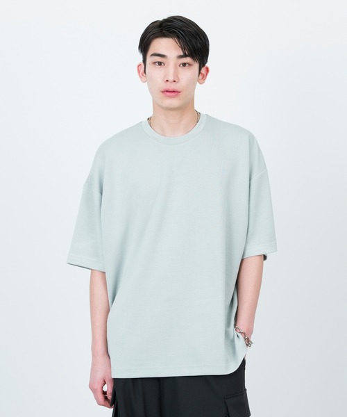 JUNRED（ジュンレッド）の「【 追加生産 】エアシルケットオーバーサイズプルオーバー（Tシャツ/カットソー・メンズ・ブラック/チャコールグレー/ホワイト/ライトグリーン・S/L/M）」の16枚目の写真