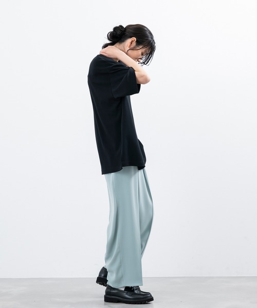 JUNRED（ジュンレッド）の「【 追加生産 】エアシルケットオーバーサイズプルオーバー（Tシャツ/カットソー・メンズ・ブラック/チャコールグレー/ホワイト/ライトグリーン・S/L/M）」の19枚目の写真