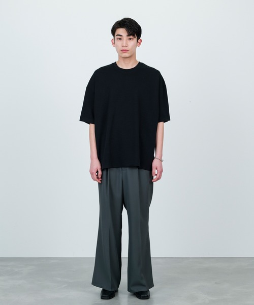 JUNRED（ジュンレッド）の「【 追加生産 】エアシルケットオーバーサイズプルオーバー（Tシャツ/カットソー・メンズ・ブラック/チャコールグレー/ホワイト/ライトグリーン・S/L/M）」の20枚目の写真