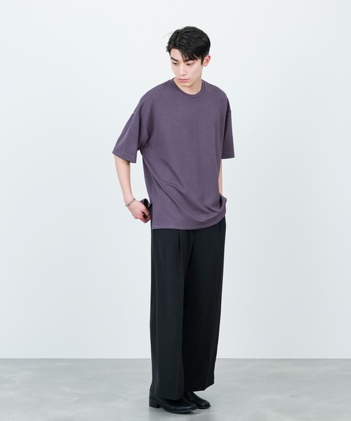 JUNRED（ジュンレッド）の「【 追加生産 】エアシルケットオーバーサイズプルオーバー（Tシャツ/カットソー・メンズ・ブラック/チャコールグレー/ホワイト/ライトグリーン・S/L/M）」の22枚目の写真