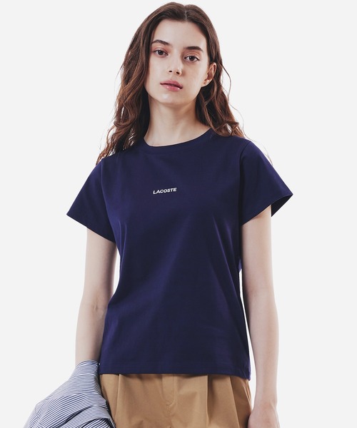 専用LACOSTE ブラック ロゴ Tシャツ Lacoste (Men's black regular fit logo stripe t-shirt) – VIP