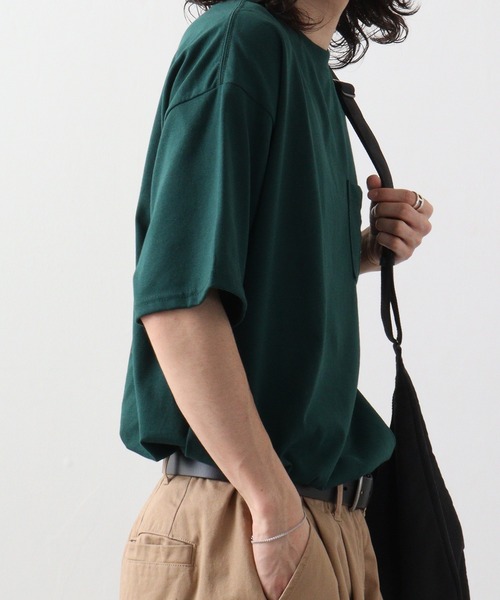 FUNALIVE（ファンアライブ）の「オーバーサイズ ワンポイントアニマル刺繍Tシャツ　半袖（Tシャツ/カットソー・メンズ・ダークグリーン/スミクロ/サックスブルー系/ホワイト/ネイビー/ブラック/ホワイト系/ライトグリーン系・M/LL/L）」の21枚目の写真