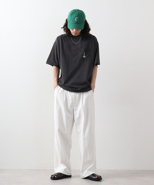 FUNALIVE（ファンアライブ）の「オーバーサイズ ワンポイントアニマル刺繍Tシャツ　半袖（Tシャツ/カットソー・メンズ・ダークグリーン/スミクロ/サックスブルー系/ホワイト/ネイビー/ブラック/ホワイト系/ライトグリーン系・M/LL/L）」の17枚目の写真