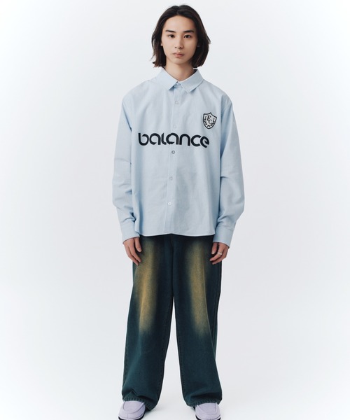 FCMM(エフシーエムエム)の「【日本限定アイテム】BALANCE STRIPE SHIRT/バランスストライプシャツ(シャツ/ブラウス・メンズ・ピンク/ライトブルー・MEDIUM/LARGE)」の3枚目の写真