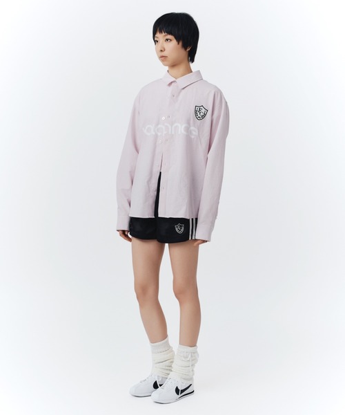 FCMM(エフシーエムエム)の「【日本限定アイテム】BALANCE STRIPE SHIRT/バランスストライプシャツ(シャツ/ブラウス・メンズ・ピンク/ライトブルー・MEDIUM/LARGE)」の7枚目の写真
