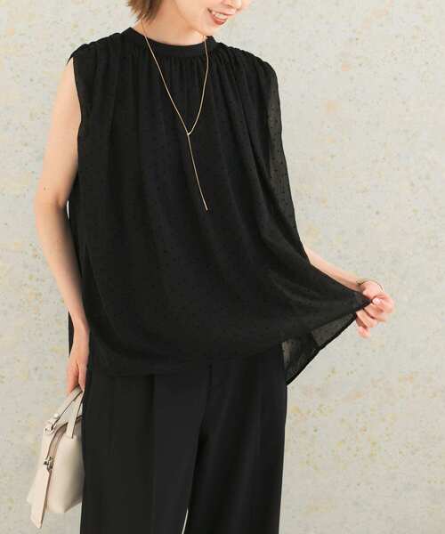 URBAN RESEARCH ROSSO WOMEN（アーバンリサーチ　ロッソ）の「シアーギャザーブラウス（シャツ/ブラウス・レディース・ブラウン/アイボリー/ブラック・FREE）」の9枚目の写真