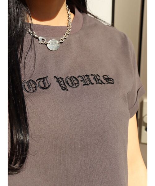 EVRIS（エヴリス）の「NOT YOURSショートＴシャツ（Tシャツ/カットソー・レディース・ホワイト/グレー/ブルー・FREE）」の13枚目の写真
