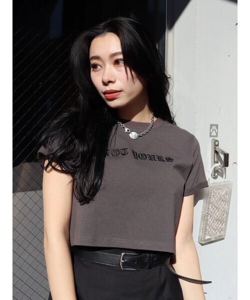 EVRIS（エヴリス）の「NOT YOURSショートＴシャツ（Tシャツ/カットソー・レディース・ホワイト/グレー/ブルー・FREE）」の14枚目の写真