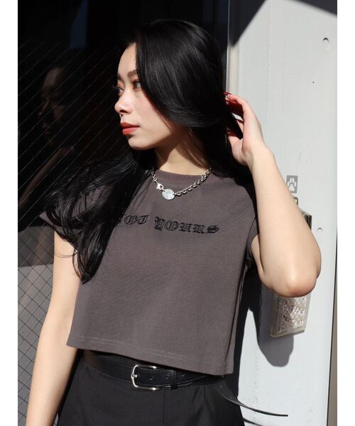 EVRIS（エヴリス）の「NOT YOURSショートＴシャツ（Tシャツ/カットソー・レディース・ホワイト/グレー/ブルー・FREE）」の15枚目の写真