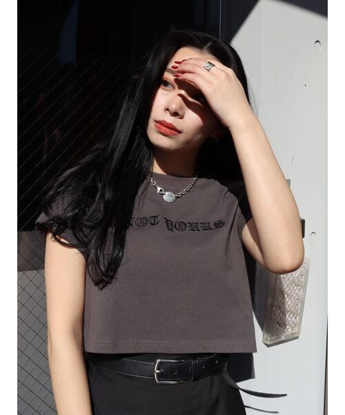 EVRIS（エヴリス）の「NOT YOURSショートＴシャツ（Tシャツ/カットソー・レディース・ホワイト/グレー/ブルー・FREE）」の16枚目の写真