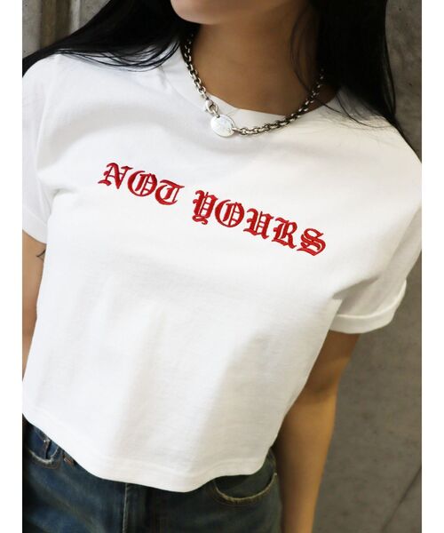 EVRIS（エヴリス）の「NOT YOURSショートＴシャツ（Tシャツ/カットソー・レディース・ホワイト/グレー/ブルー・FREE）」の19枚目の写真