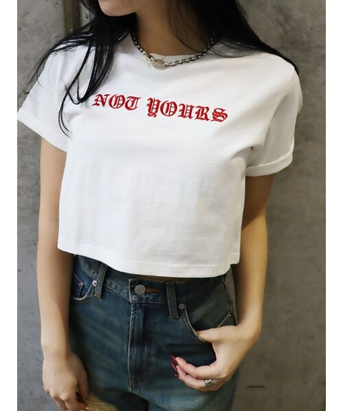 EVRIS（エヴリス）の「NOT YOURSショートＴシャツ（Tシャツ/カットソー・レディース・ホワイト/グレー/ブルー・FREE）」の20枚目の写真