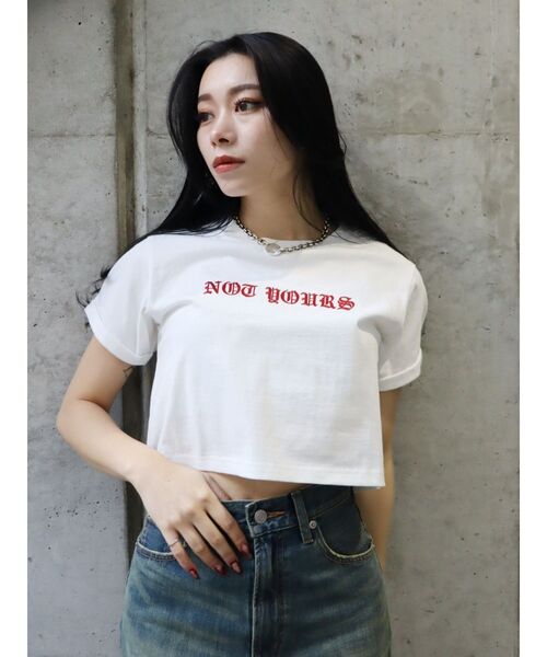 EVRIS（エヴリス）の「NOT YOURSショートＴシャツ（Tシャツ/カットソー・レディース・ホワイト/グレー/ブルー・FREE）」の22枚目の写真