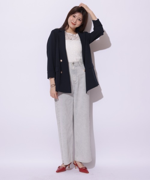 Mystrada（マイストラーダ）の「ライトテーラードジャケット（テーラードジャケット・レディース・ライトグレー/ネイビー・36/38）」の12枚目の写真