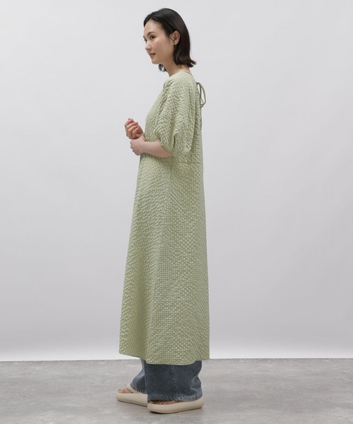 LAKOLE（ラコレ）の「ランタンスリーブチェックワンピース