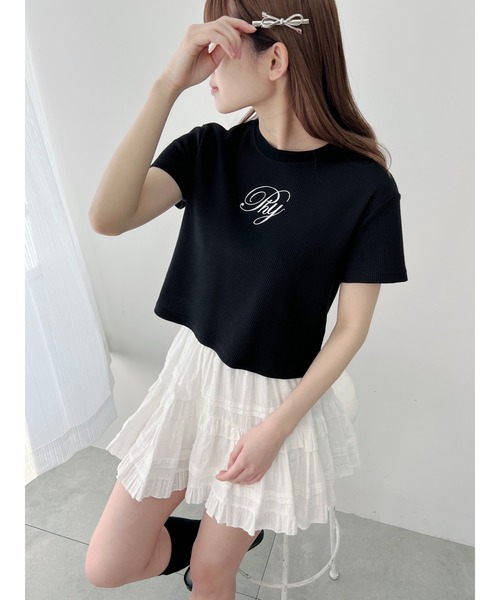 PHILLY(フィリー)の「【PHILLY】刺繍ロゴワッフルTシャツ(Tシャツ/カットソー・レディース・ホワイト/ブラック・FREE)」の9枚目の写真
