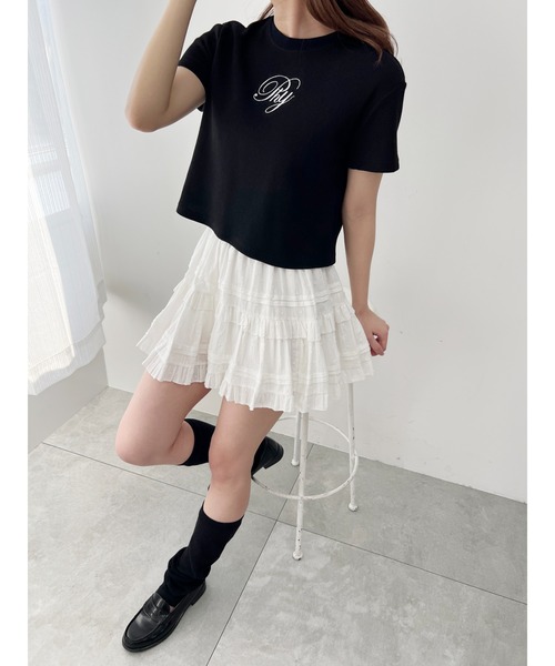 PHILLY(フィリー)の「【PHILLY】刺繍ロゴワッフルTシャツ(Tシャツ/カットソー・レディース・ホワイト/ブラック・FREE)」の10枚目の写真
