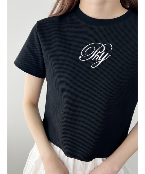 PHILLY(フィリー)の「【PHILLY】刺繍ロゴワッフルTシャツ(Tシャツ/カットソー・レディース・ホワイト/ブラック・FREE)」の11枚目の写真