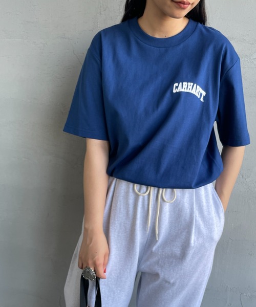 Carhartt WIP（カーハートダブリューアイピー）の「[carhartt WIP/カーハートダブリューアイピー] UNIVERSITY ワンポイントロゴ ショートスリーブTシャツ（Tシャツ/カットソー・レディース・ホワイト/グリーン/ブルー/ブラック・M/L/XL）」の4枚目の写真