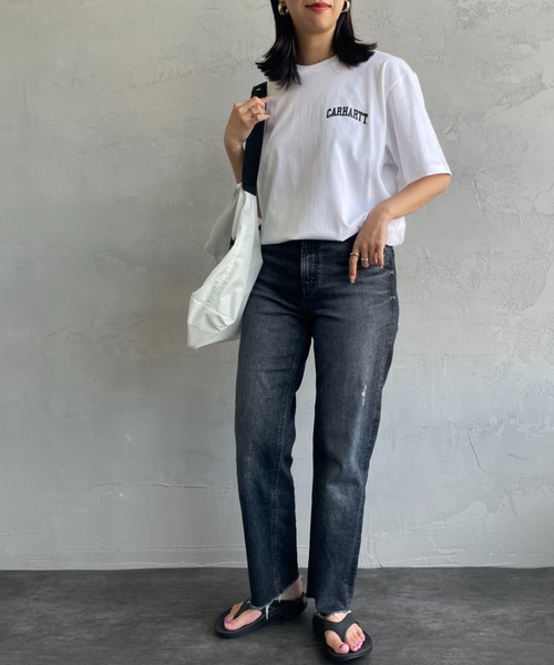 Carhartt WIP（カーハートダブリューアイピー）の「[carhartt WIP/カーハートダブリューアイピー] UNIVERSITY ワンポイントロゴ ショートスリーブTシャツ（Tシャツ/カットソー・レディース・ホワイト/グリーン/ブルー/ブラック・M/L/XL）」の15枚目の写真