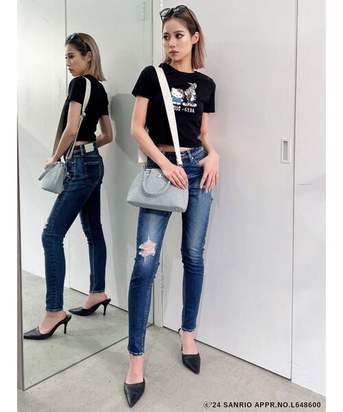 ハローキティコラボ(ハローキティコラボ)の「【ハローキティコラボ】GYDA BUNNY×ハローキティ ショートTシャツ(Tシャツ/カットソー・レディース・ブラック/オフホワイト・FREE)」の18枚目の写真