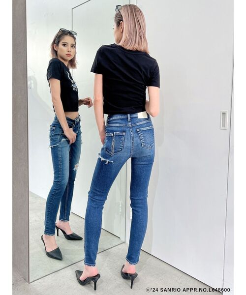 ハローキティコラボ(ハローキティコラボ)の「【ハローキティコラボ】GYDA BUNNY×ハローキティ ショートTシャツ(Tシャツ/カットソー・レディース・ブラック/オフホワイト・FREE)」の17枚目の写真