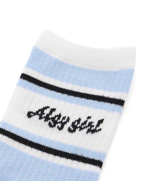 algy（アルジー）の「【抗菌防臭】配色ラインクルーソックス（ソックス/靴下・キッズ・サックスブルー/オフホワイト/ブラック・24/21）」の10枚目の写真