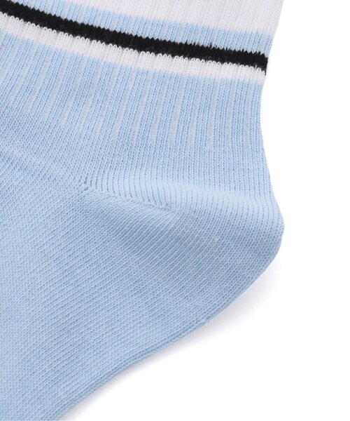 algy（アルジー）の「【抗菌防臭】配色ラインクルーソックス（ソックス/靴下・キッズ・サックスブルー/オフホワイト/ブラック・24/21）」の12枚目の写真