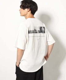 【接触冷感】PARISフォト バックプリントロングシルエットTシャツ