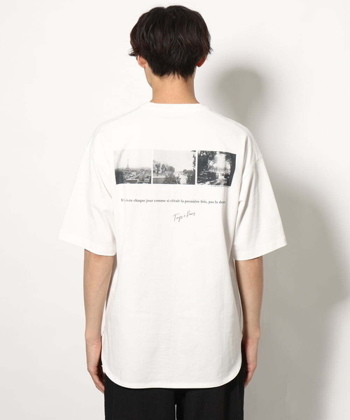 a.v.v(アーヴェヴェ)の「【接触冷感】PARISフォト バックプリントロングシルエットTシャツ(Tシャツ/カットソー・メンズ・ホワイト・44/46/48/50)」の8枚目の写真