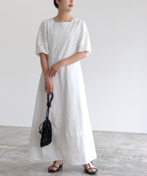 セール】ストライプスクエアネックワンピース（ワンピース