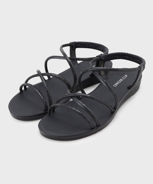 OPAQUE.CLIP（オペークドットクリップ）の「◆ラインストーンストラップサンダル（サンダル・レディース・ブラック/シルバー・03/02）」の4枚目の写真