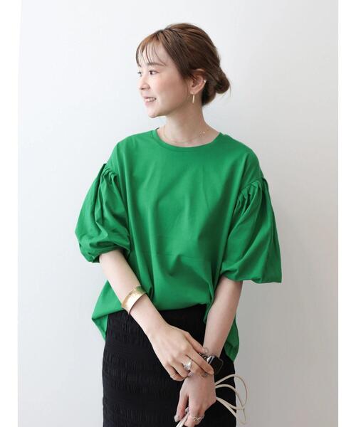 AMERICAN HOLIC(アメリカンホリック)の「ボリュームスリーブカットプルオーバー(Tシャツ/カットソー・レディース・ブラック/オフホワイト/その他7/グリーン・L/M)」の15枚目の写真