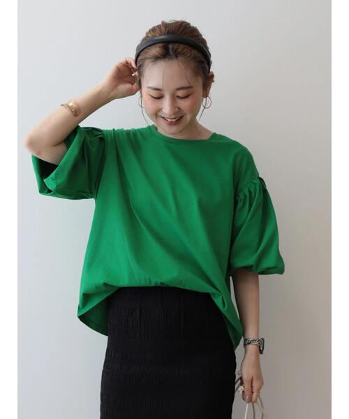 AMERICAN HOLIC(アメリカンホリック)の「ボリュームスリーブカットプルオーバー(Tシャツ/カットソー・レディース・ブラック/オフホワイト/その他7/グリーン・L/M)」の17枚目の写真