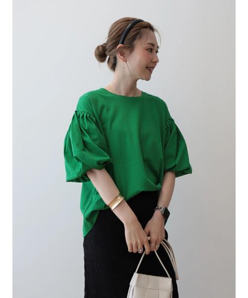 AMERICAN HOLIC(アメリカンホリック)の「ボリュームスリーブカットプルオーバー(Tシャツ/カットソー・レディース・ブラック/オフホワイト/その他7/グリーン・L/M)」の18枚目の写真