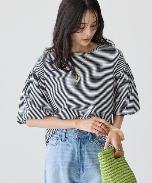 セール】ボリュームスリーブカットプルオーバー(Tシャツ/カットソー セール】ボリュームスリーブカットプルオーバー(Tシャツ/カットソー