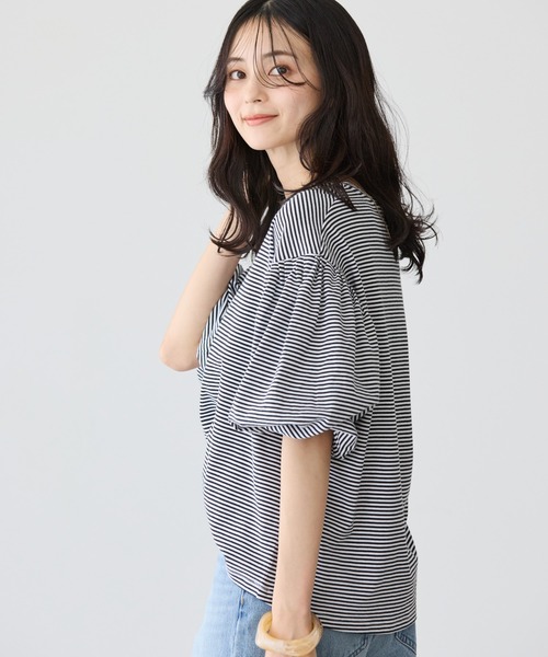 AMERICAN HOLIC(アメリカンホリック)の「ボリュームスリーブカットプルオーバー(Tシャツ/カットソー・レディース・ブラック/オフホワイト/その他7/グリーン・L/M)」の10枚目の写真