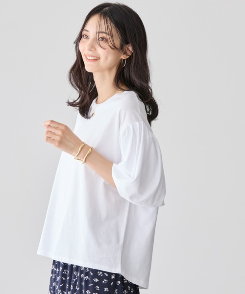 AMERICAN HOLIC(アメリカンホリック)の「ボリュームスリーブカットプルオーバー(Tシャツ/カットソー・レディース・ブラック/オフホワイト/その他7/グリーン・L/M)」の5枚目の写真