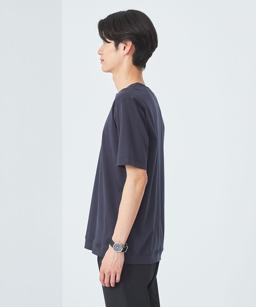green label relaxing(グリーンレーベルリラクシング)の「JUSTFIT エアリー ソフト ヘンリーネック カットソー(Tシャツ/カットソー・メンズ・ブラック/ホワイト/ネイビー・S/M/L/XL)」の8枚目の写真
