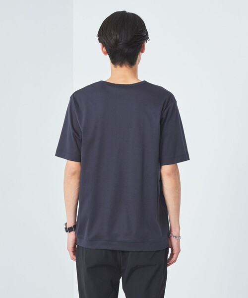 green label relaxing(グリーンレーベルリラクシング)の「JUSTFIT エアリー ソフト ヘンリーネック カットソー(Tシャツ/カットソー・メンズ・ブラック/ホワイト/ネイビー・S/M/L/XL)」の9枚目の写真