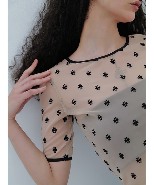 SORIN（ソリン　）の「SWAN LAKE Half Sleeve TOP/スワンレイク ハーフスリーブトップ（Tシャツ/カットソー・レディース・ベージュ/ブラック/その他/ライトベージュ・38）」の22枚目の写真