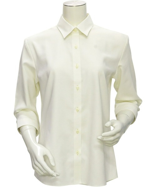 TOKYO SHIRTS（トウキョウシャツ）の「形態安定ノーアイロン レギュラーカラー 7分袖ビジネスワイシャツ（ビジネスシャツ・レディース・イエロー・LL/M/L/XL）」の2枚目の写真