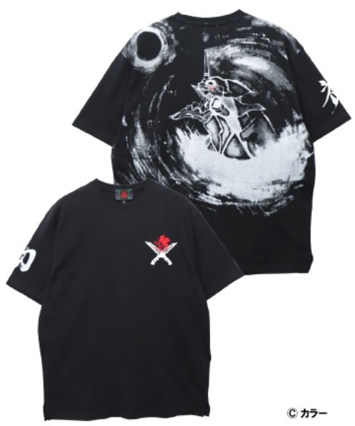 PANDIESTA（パンディエスタ）の「EVANGELION×錦 / ヱヴァンゲリヲン×ニシキ　墨絵風月と初号機Tシャツ(M2)（Tシャツ/カットソー・メンズ・ホワイト/ブラック・L/XL/XXL/M）」の2枚目の写真