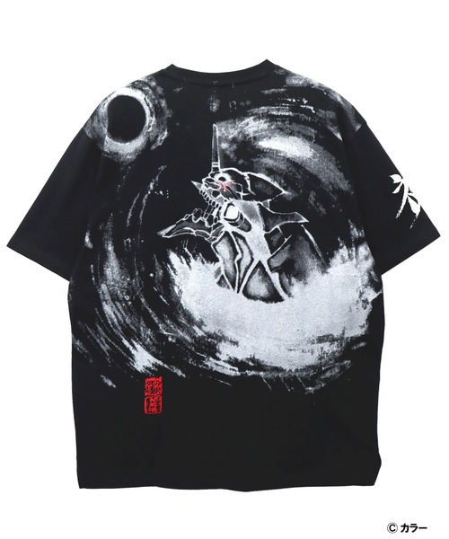 PANDIESTA（パンディエスタ）の「EVANGELION×錦 / ヱヴァンゲリヲン×ニシキ　墨絵風月と初号機Tシャツ(M2)（Tシャツ/カットソー・メンズ・ホワイト/ブラック・L/XL/XXL/M）」の4枚目の写真