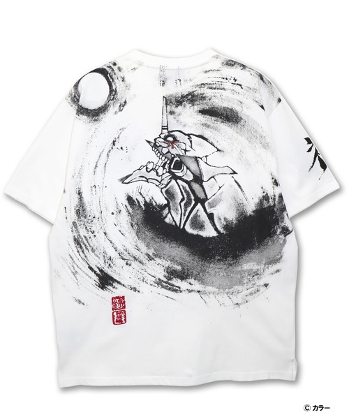 PANDIESTA（パンディエスタ）の「EVANGELION×錦 / ヱヴァンゲリヲン×ニシキ　墨絵風月と初号機Tシャツ(M2)（Tシャツ/カットソー・メンズ・ホワイト/ブラック・L/XL/XXL/M）」の12枚目の写真