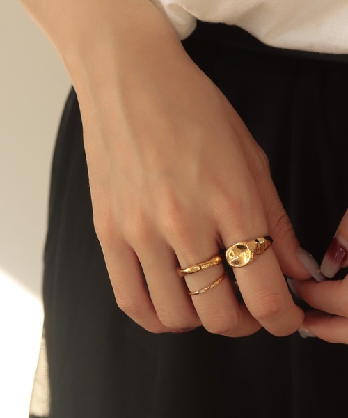 nach シカデザイン リング　美品♡ セール】【サージカルステンレス】czワンポイントリング（リング