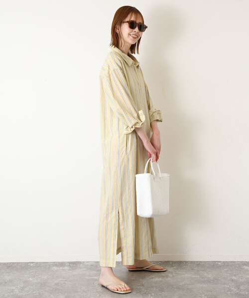 SLOBE IENA（スローブイエナ）の「リネン混シャツワンピース