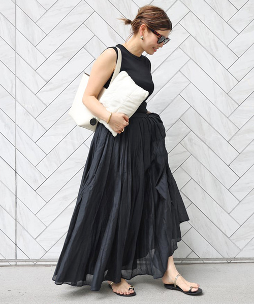 マリリンムーン MARILYN MOON/マリリンムーン】puffy jacquard skirt（ロング